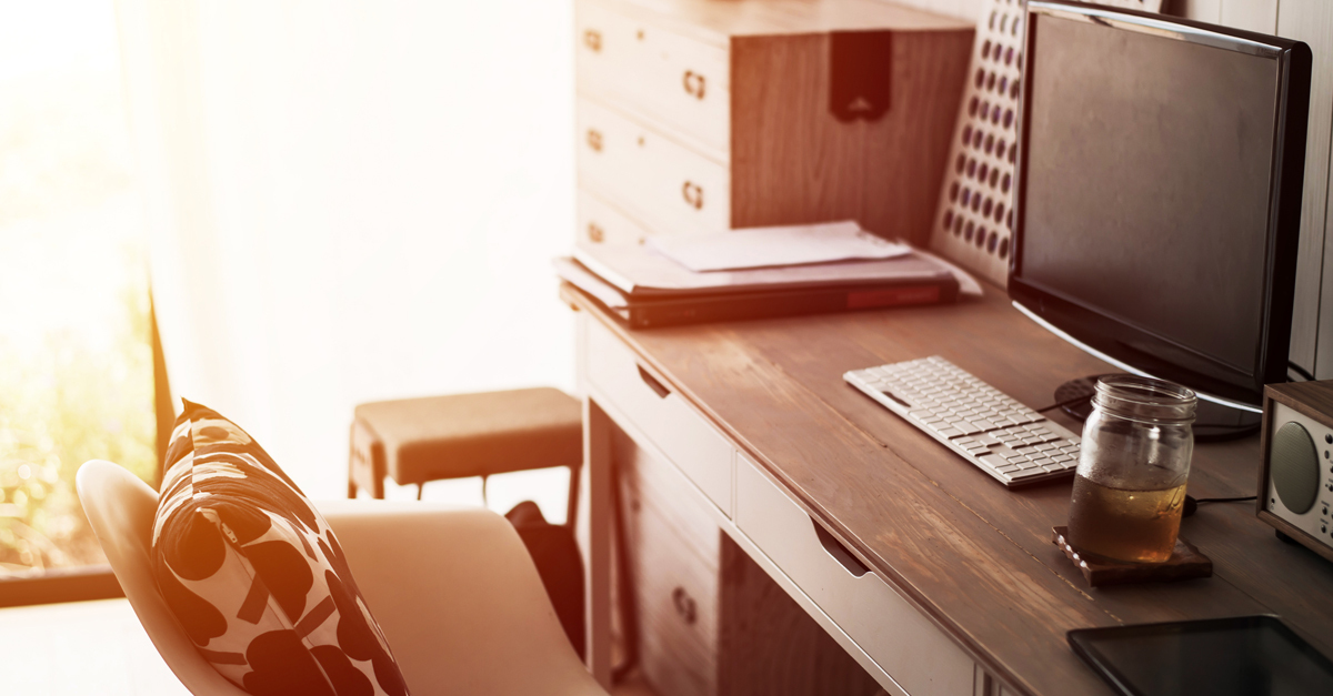 Home office in the sunshine