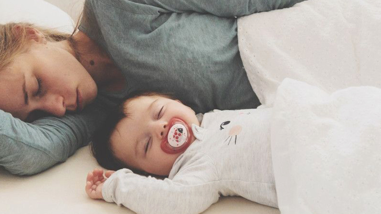 Mother and child in bed